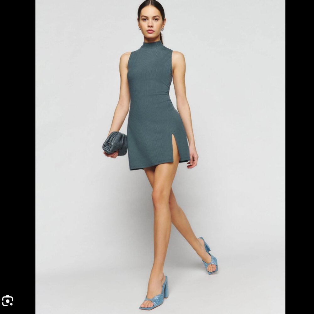 Reformation Skylar knit dress slate color sz Small